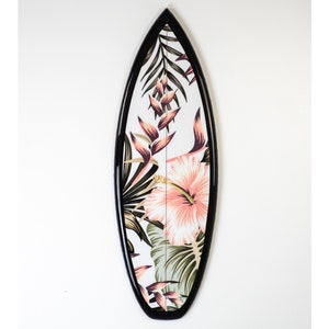 Hibiscus Floral Wood Surfboard Wall Art
