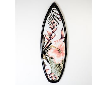 Hibiscus Floral Wood Surfboard Wall Art