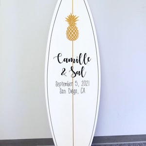 The Line-up Wedding Signature Surfboard Wall Art