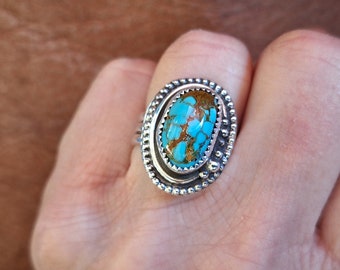 Small Royston Spiderweb Turquoise Ring  RTR20