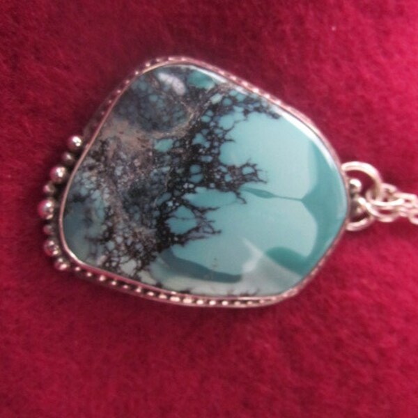 White Dove of Peace Love and Harmony Turquoise Pendant