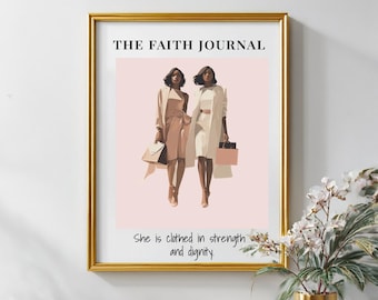 Christian Wall Art, Black Girl Inspirational Bible Verse Print, Christian Digital Download, Religious Home Decor, Christian Digital