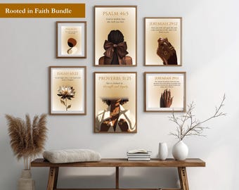 Black Girl Christian Wall Art, Christian Wall Decor, African American Art, Bible Verse Wall Art, Bible Verse Prints, Black Woman Art, Gifts