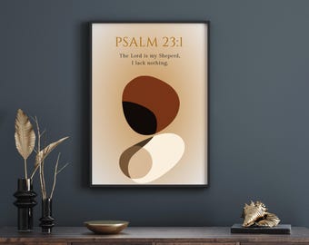 Psalm 23:1 Wall Art; Christian Wall Art, Religious Home Decor, Bible Verse Printable, The Lord Is My Shepherd Bible Verse Print, Christian