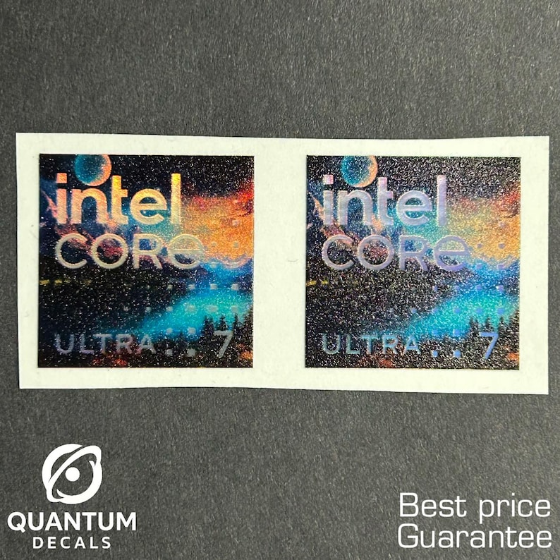 2x Intel Core Ultra 7 Holographic Sticker / for Desktop Laptop Custom ...