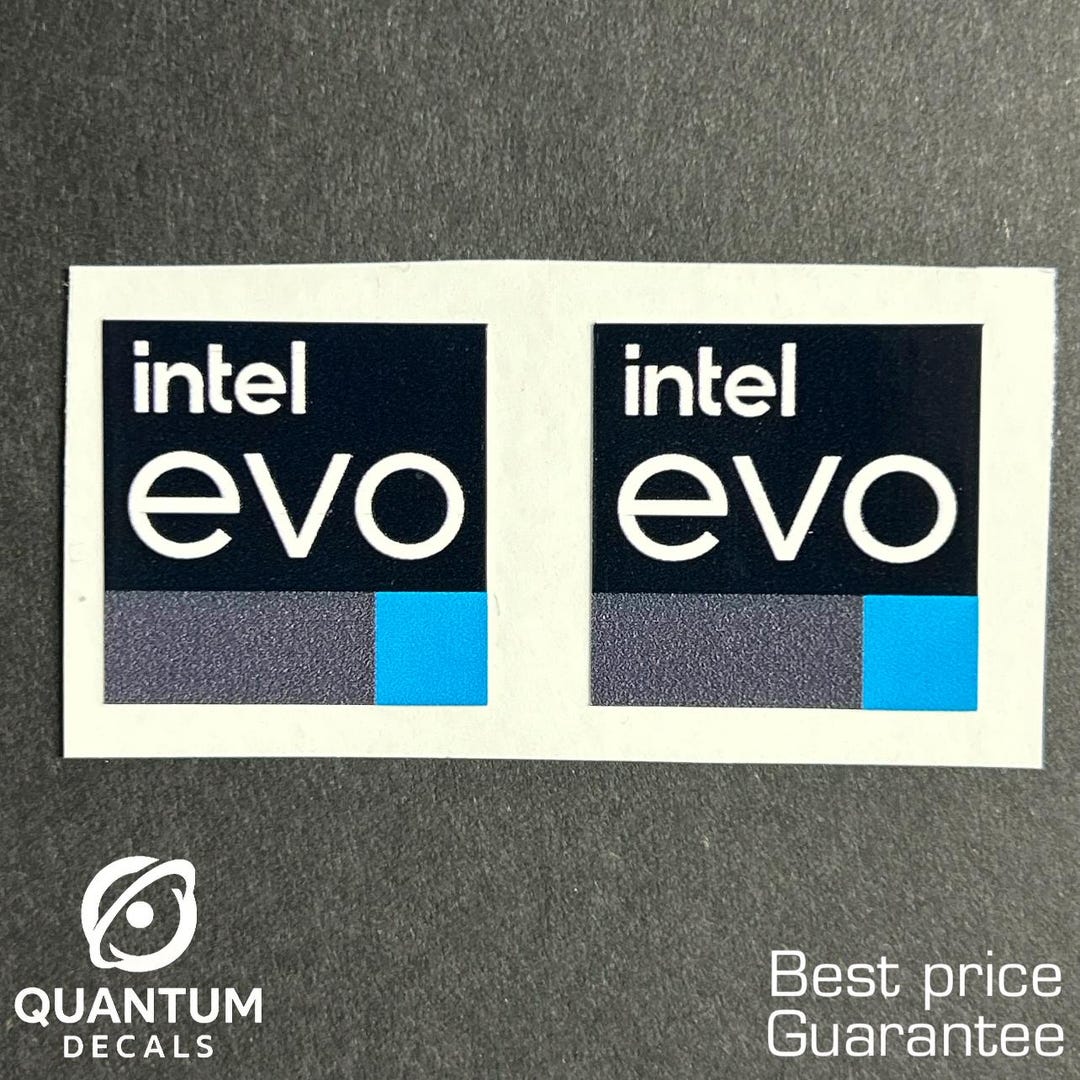 2x Intel EVO Sticker / for Desktop Laptop Custom Sticker Label 1