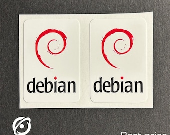 2x Debian Linux Sticker / For Desktop Laptop Custom Sticker Label 1" x 1.5"