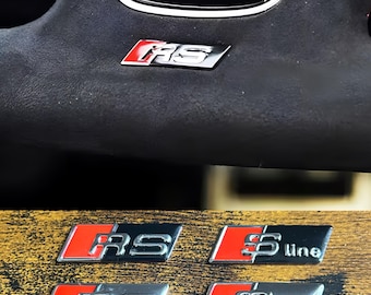 1x RS S Line Steering Wheel 3D Sticker Badge For Audi A3 A4 A5 A6 A7 Q3 Q5 Q7