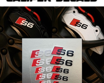 6x Audi S6 Car Emblem Heat Resistant Caliper Decals