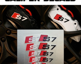 6x Audi S7 Car Emblem Heat Resistant Caliper Decals