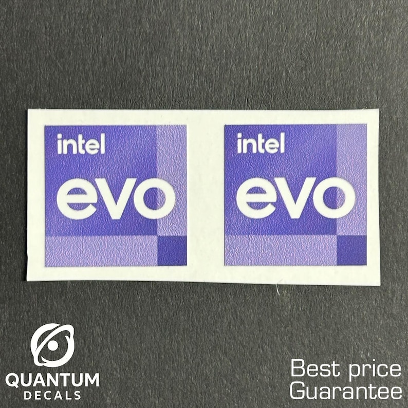 2x Intel EVO Sticker / for Desktop Laptop Custom Sticker Label 1