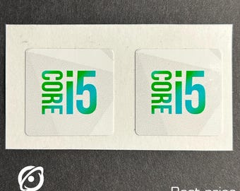 2x Intel Core i5 Sticker / For Desktop Laptop Custom Sticker Label 1" x 1"