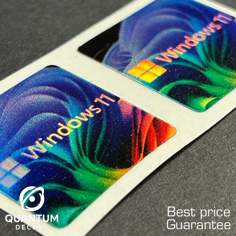 2x Windows 11 Holographic Sticker / for Desktop Laptop Custom Sticker ...