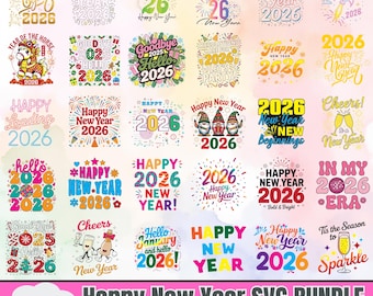 50+ Happy New Year 2026 Svg Bundle, New Year Svg, Hello 2026 Png, New Year 2026 Svg, Gold 2026 Svg Bundle, Good Bye 2025 Png