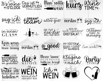 German Drinks Plotter File Svg Bundle, Aperol Svg, Alcohol Svg, German Sayings svg, Coffee Svg, Wine Svg, Beer Svg, Wine o clock, For Cricut