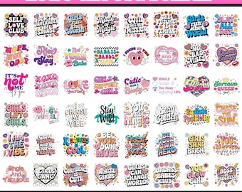Retro Girl Power SVG Bundle, Sassy Sublimation Graphics, Girl Boss PNG, Motivational Inspirational Svg, Groovy, Trendy, Sublimation Designs