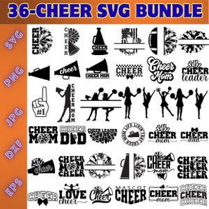 Cheerleader Svg Bundle, Cheer Svg, Cheerleader Clipart,Cheerleading Svg,Cheerleader Silhouette, Cheer Cut File,cheer megaphone svg,Cheer Pom