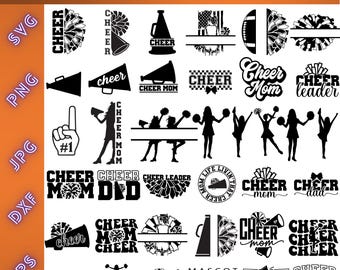 Cheerleader Svg Bundle, Cheer Svg, Cheerleader Clipart, Cheerleading Svg, Cheerleader Silhouette, Cheer Cut File, Cheer megaphone Svg Png