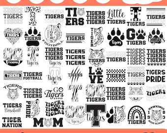 Tigers Svg Bundle,Tigers Football Svg, High School Tigers Football Svg, Tiger Head Svg, Calw Tiger Svg, Tiger Png, Tiger Shirt, Tiger Mascot