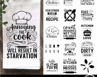 Küchentuch Sublimationssvg Bundle, lustiges Küchentuch SVG, lustige Küche SVG, Backen svg, lustige Küche Zitate svg