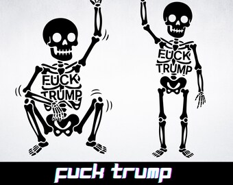 2-Skeleton Fuck Trump SVG Png Slightly Subtle Halloween Skeleton Candy Shirt Spooky Season Halloween Costume Anti Trump Svg  Cutting Cricut