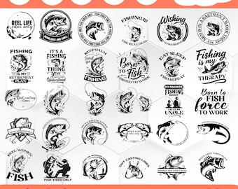 Fishing SVG Bundle, Fisherman Clipart, Cricut & Silhouette Cut Files