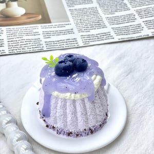 Glossy Blueberry Mousse Cake Squishy