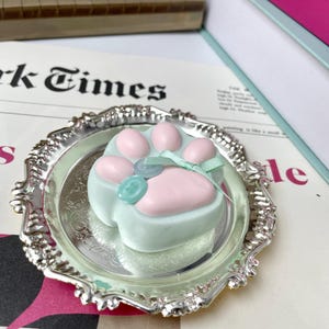 Mint & Pink Ribbon Paw Squishy
