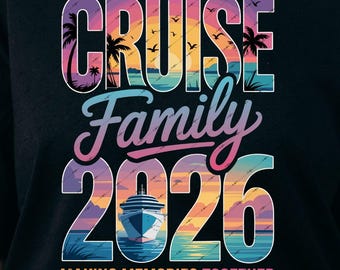 Diseño personalizado para camisetas de vacaciones en crucero familiar 2026 (archivo digital)