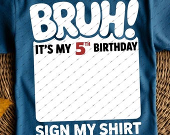 Camiseta personalizada para niños de 5 a 10 años con la frase "Es mi cumpleaños" en formato PNG y SVG.