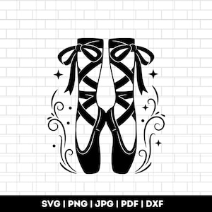 Ballet Shoes SVG: Ballerina Silhouette, Dance Clipart (Digital Download)