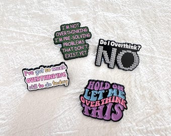 Over Thinker Enamel Pins, Funny Sarcasm Pun Brooch, Quirky Badge for Over Thinker, Fun Gift for Her/Him