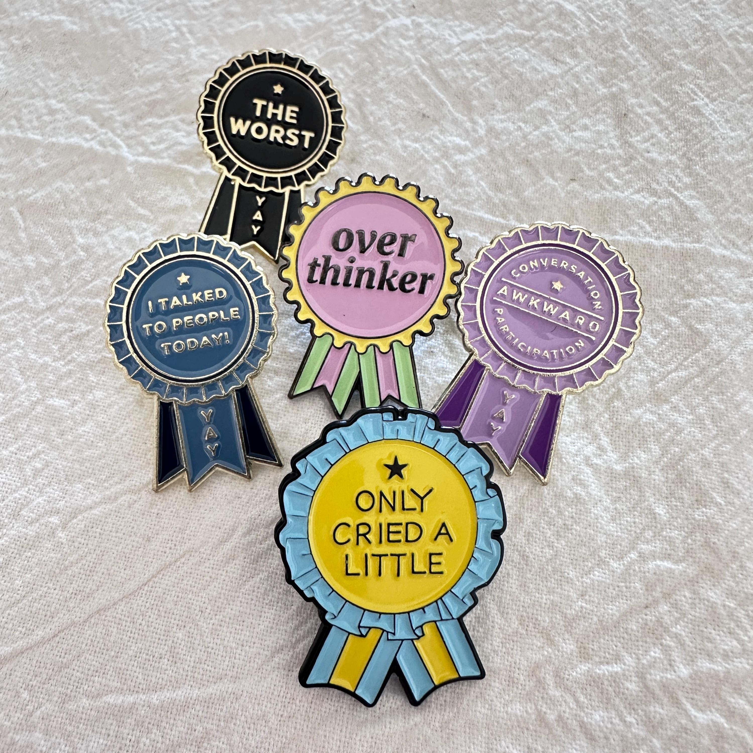 Funny Award Medal Enamel Pins, Sarcastic Brooch, Cute Medal Badge ...