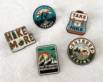 Hiking Enamel Pins Cute Adventure Badge Hiker Brooch, Gift for Hiking Fans and Outdoor Lovers