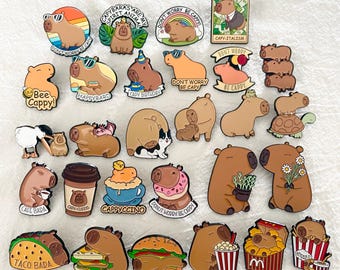 Capybara Enamel Pins Cute Capybara Brooch for Cappy Lovers Funny Capybara Badge, Cute Gift for Capybara Lovers, Friends and Families