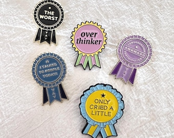 Funny Award Medal Enamel Pins, Sarcastic Brooch, Cute Medal Badge, Accessary for Canvas Tote Bag, Lanyard, Jackets, Gift for Introverts