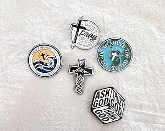 Religious Enamel Pins Jesus Badge Christian Brooch, Gift for Christian, Faith Gift for Prayer, Gift for Boyfriend/Dad