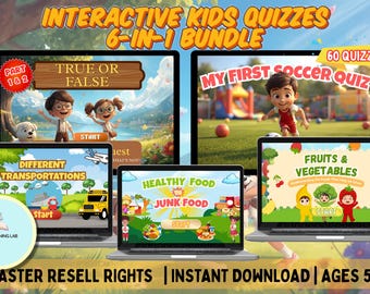 6-in-1 Kids Interactive Quiz | Audio Learning Games for Kids | Homeschool & Classroom Activities