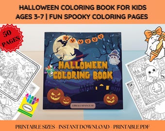 Halloween Coloring Book for Kids | Spooky Learning Activity (Digital Download)