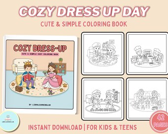 Cozy Dress Up Coloring Book | Kids & Teens Quiet Time (Digital Download)