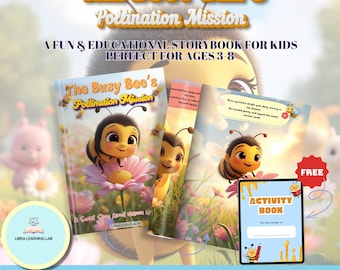 Busy Bee's Pollination Mission Storybook | Kids Learning + Activity Book | Instant Digital Download | Children's Storybook