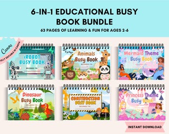 Toddler Learning Binder: 6-in-1 Preschool Busy Book (Digital Download)