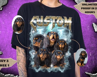 Custom Comfort Colors Vintage Bootleg Pet Shirt Pet Photo + Name Custom Dog Portrait Personalized Shirt Custom T Shirts Cat Shirt 90's Tee