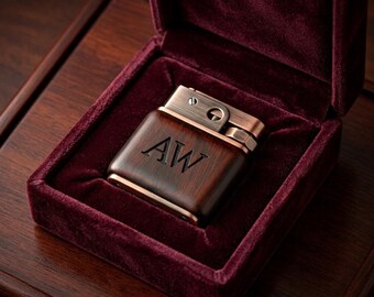 Encendedor de queroseno de sándalo personalizado, encendedor de aceite recargable vintage para hombres, artículo retro de colección, regalo para padrinos de boda, regalo para el Día del Padre