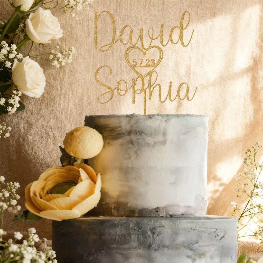 Custom Acrylic Cake Topper for Wedding, Engagement & Anniversary ...
