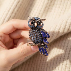 Broche Ancienne Bleu Et Argent - 6cm - Occasion (manque 2 Pierres)