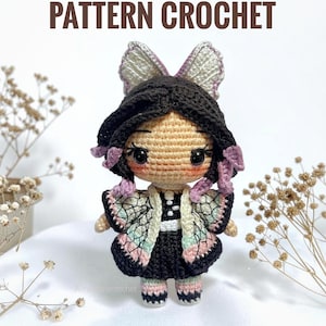 蝶の戦士にインスパイアされたアニメ風かぎ針編みパターン（PDF）｜ファンタジーあみぐるみパターン