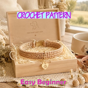 Crochet Pet Collar Pattern PDF | Beginner Dog Cat Tutorial | Step-by-Step (Digital Download)