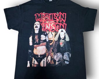 2004 MARILYN MANSON バンド Tシャツ Marilyn Manson 2004 Against All Gods Believer Band Tee