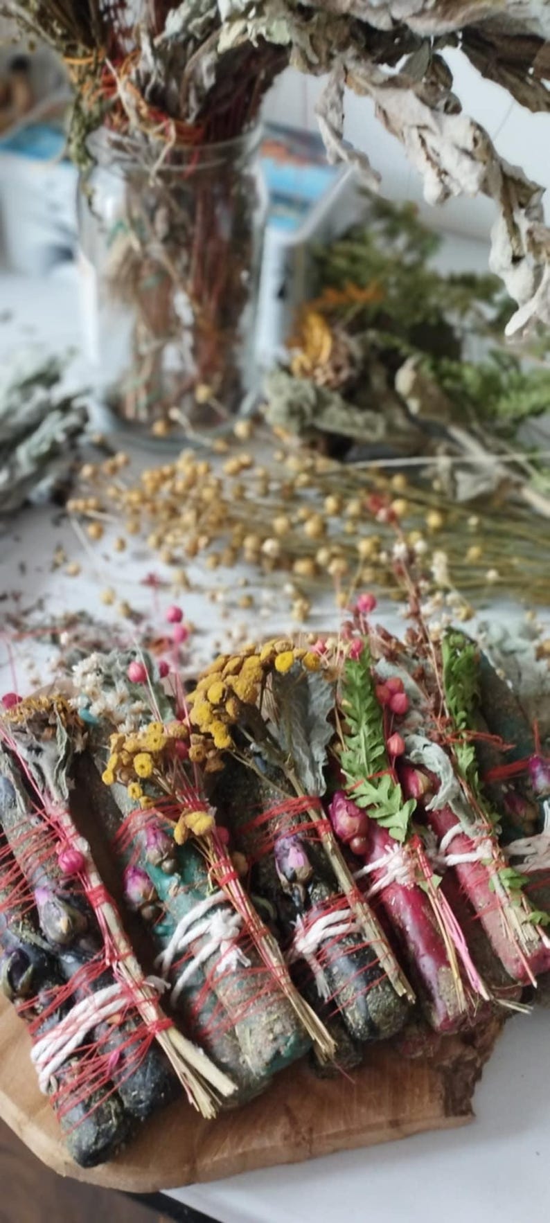 Herbal Ritual Beeswax Candle Set Altar Spell Candles With Bay Leaves - Etsy